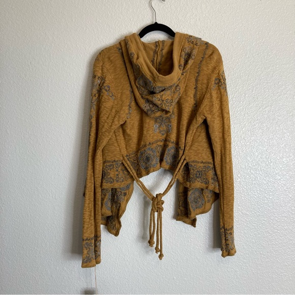 New Johnny Was Biya Boho Embroidered Hooded Cardigan in Taupe  M - Picture 9 of 15